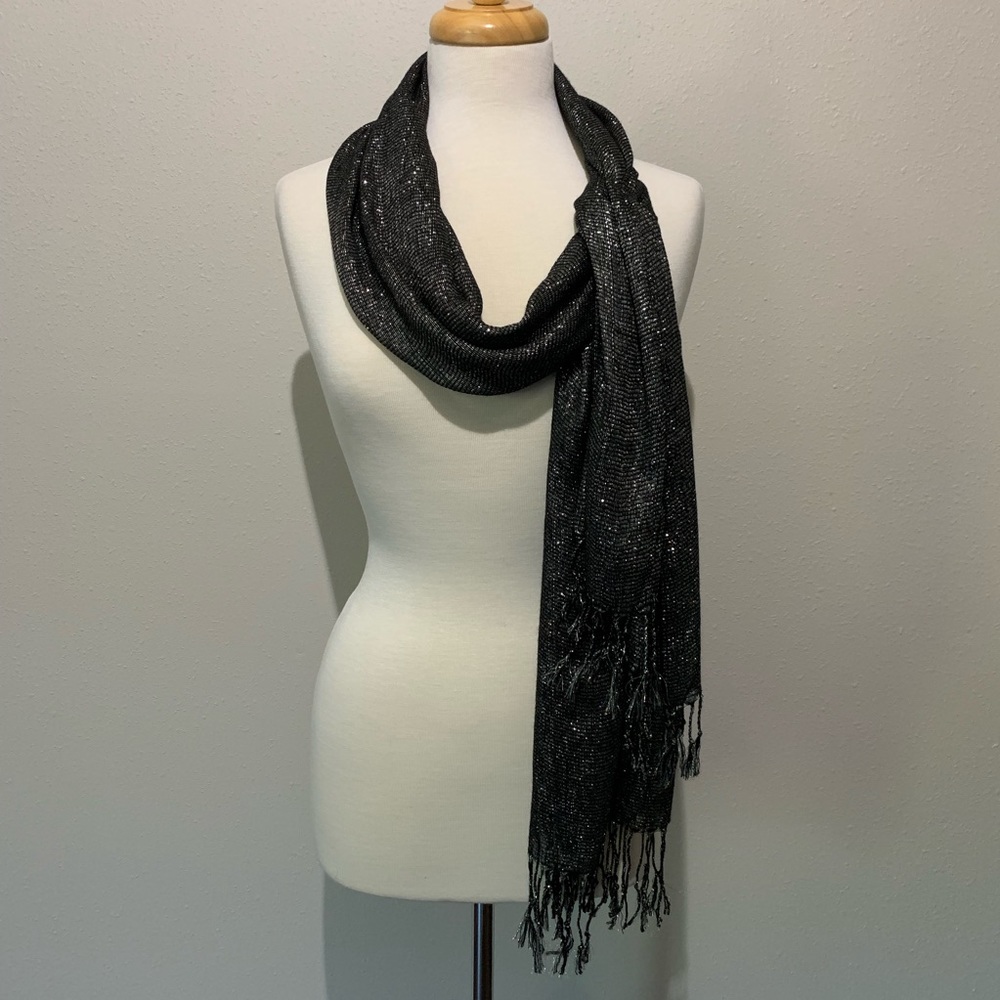 Pashmina Scarf Sparkly Black